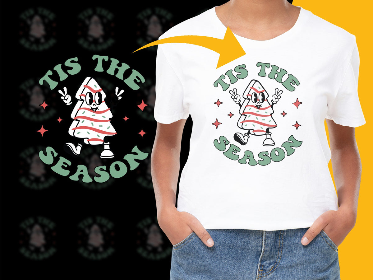 Tis The Season Christmas T-Shirt, Funny Santa Hat Tee, Holiday Festive Apparel for Women and Men