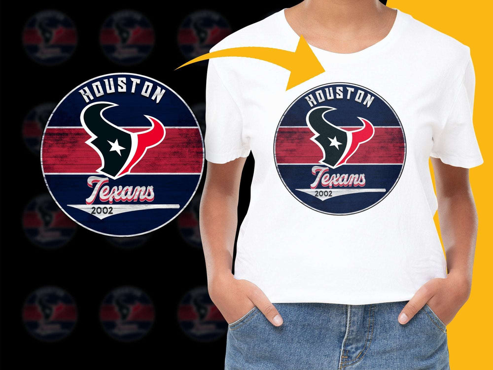 Houston Texans Logo T-Shirt 2002, White Cotton Tee, Unisex Football Fan Apparel, Sports Team Casual Wear