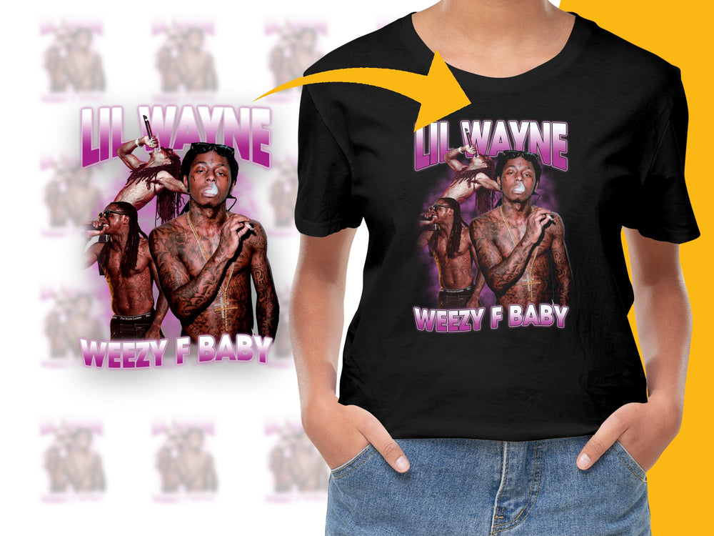 Lil Wayne T-Shirt Weezy F Baby Hip Hop Graphic Tee Unisex Black Cotton Top