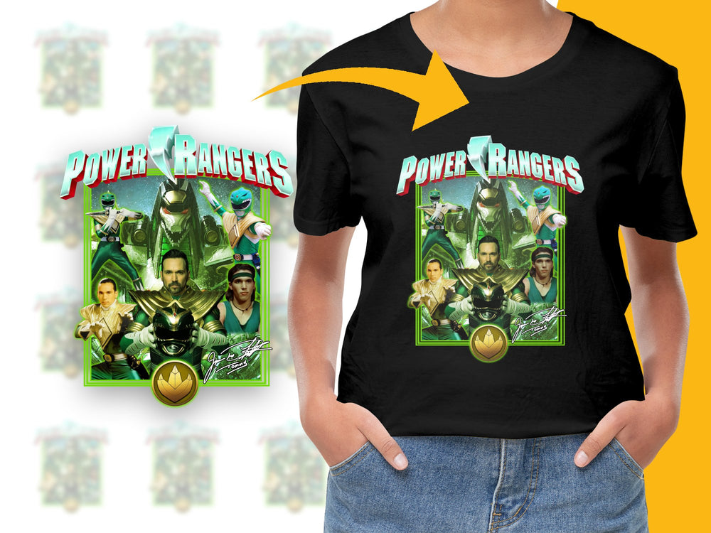Power Rangers Graphic T-Shirt, Vintage Style Green Ranger Tee, Retro Superhero Shirt, Fan Apparel