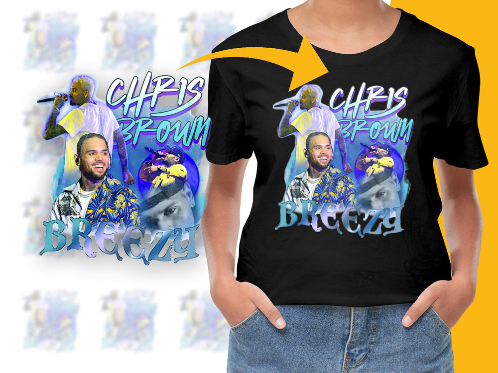 Chris Brown Breezy Album Inspired Graphic T-Shirt, Colorful Pop Art Style, Unisex Music Fan Tee