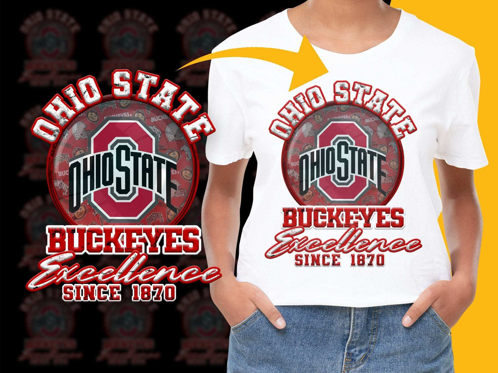 Ohio State Buckeyes T-Shirt, Excellence Since 1870 College Sports Fan Apparel White Tee