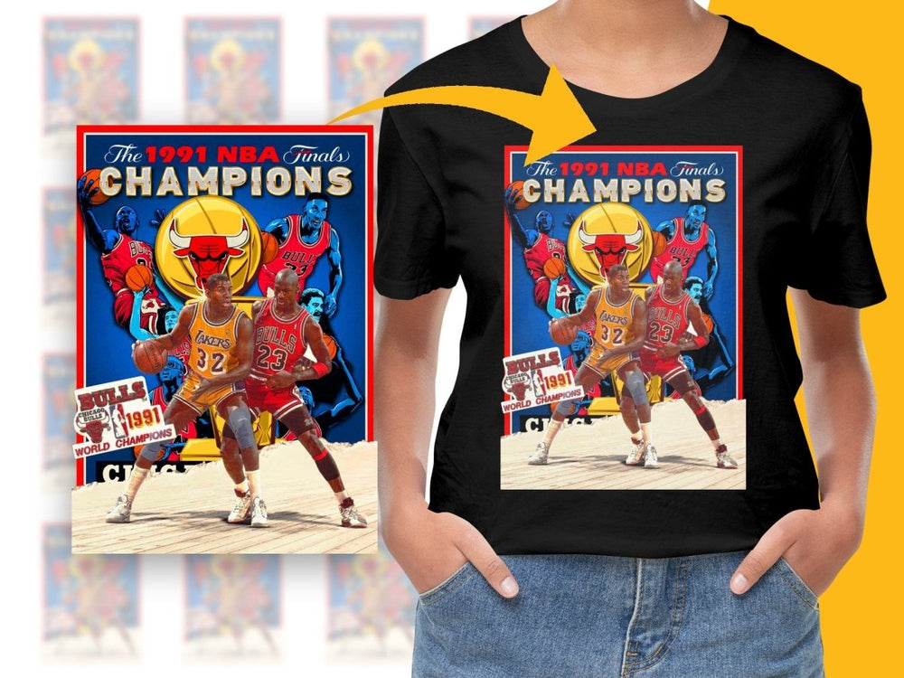1991 NBA Finals Champions Bulls VS Lakers Bootleg PNG File - Teepew