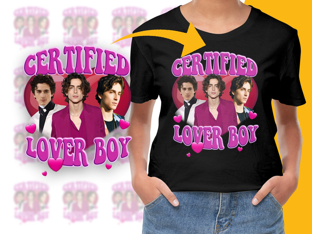 Certified Lover Boy Graphic Tee, Pink Suit Inspired, Fan Merch, Trendy Pop Culture Shirt, Gift Idea