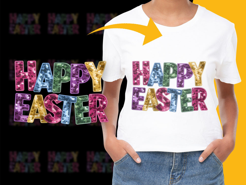 Colorful Happy Easter T-Shirt, Kids Easter Shirt, Spring Holiday Tee, Boys Girls Easter Outfit