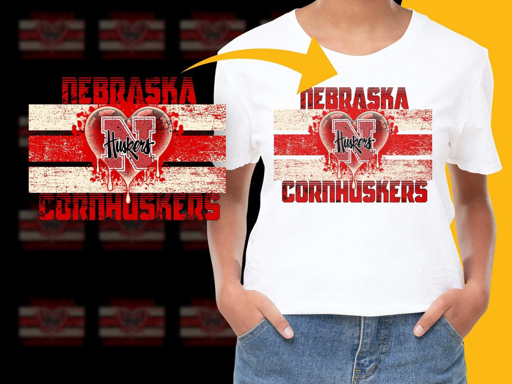 Nebraska Huskers Cornhuskers T-Shirt, Vintage Distressed Graphic Tee, Sports Fan Apparel, College Football Shirt