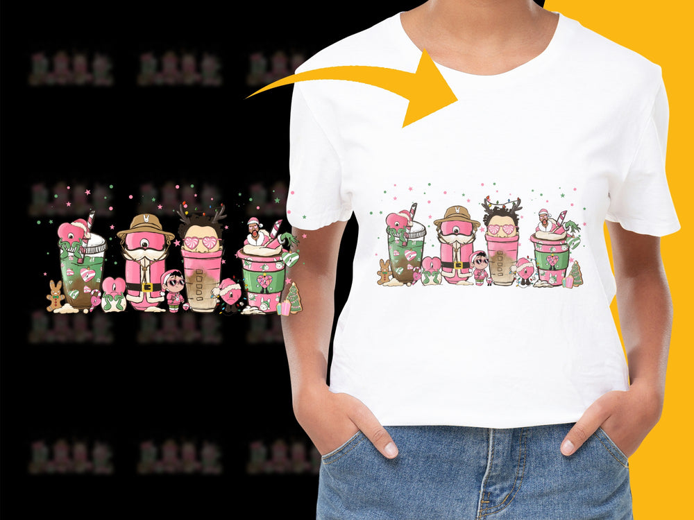 Cute Animal Coffee Party Graphic T-Shirt, Fun Cartoon Animals Drinking Coffee, Casual Tee for All Ages, Vibrant Print