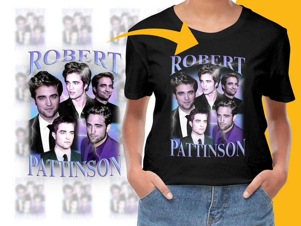 Robert Pattinson Fan T-Shirt, Multiple Poses Graphic Tee, Celebrity Printed Shirt, Unisex Fashion Top, Casual Wear, Gift for Movie Fans