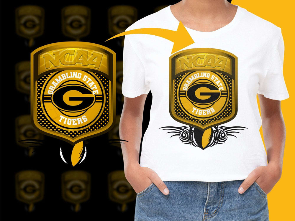 Grambling State Tigers NCAA Logo White T-Shirt, Unisex Sports Tee, Collegiate Apparel