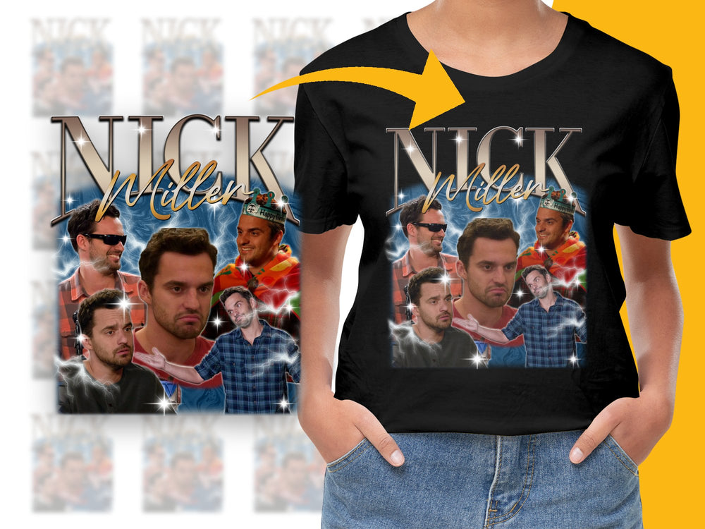 Nick Miller Inspired Graphic T-Shirt, Funny Collage Tee, Casual Unisex Fashion, TV Show Fan Apparel