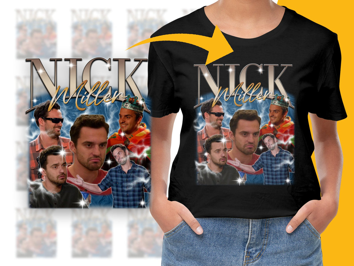 Nick Miller Inspired Graphic T-Shirt, Funny Collage Tee, Casual Unisex Fashion, TV Show Fan Apparel