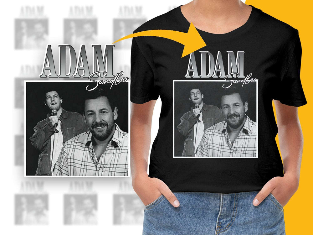 Adam Sandler Graphic T-Shirt, Vintage Style Black Tee, Casual Streetwear, Unisex Clothing, Popular Culture Apparel, Fan Gift Idea