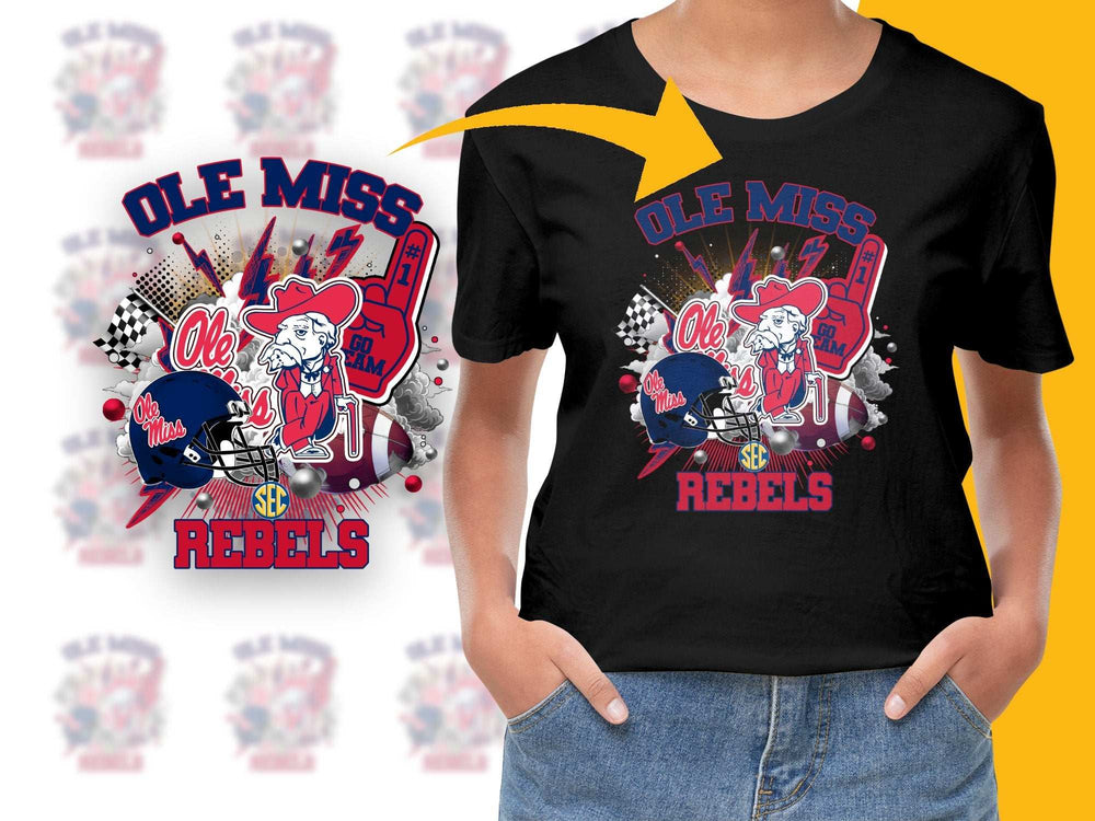 Ole Miss Rebels Graphic T-Shirt, College Football Fan Apparel, SEC Team Tee, Sporty Casual Wear