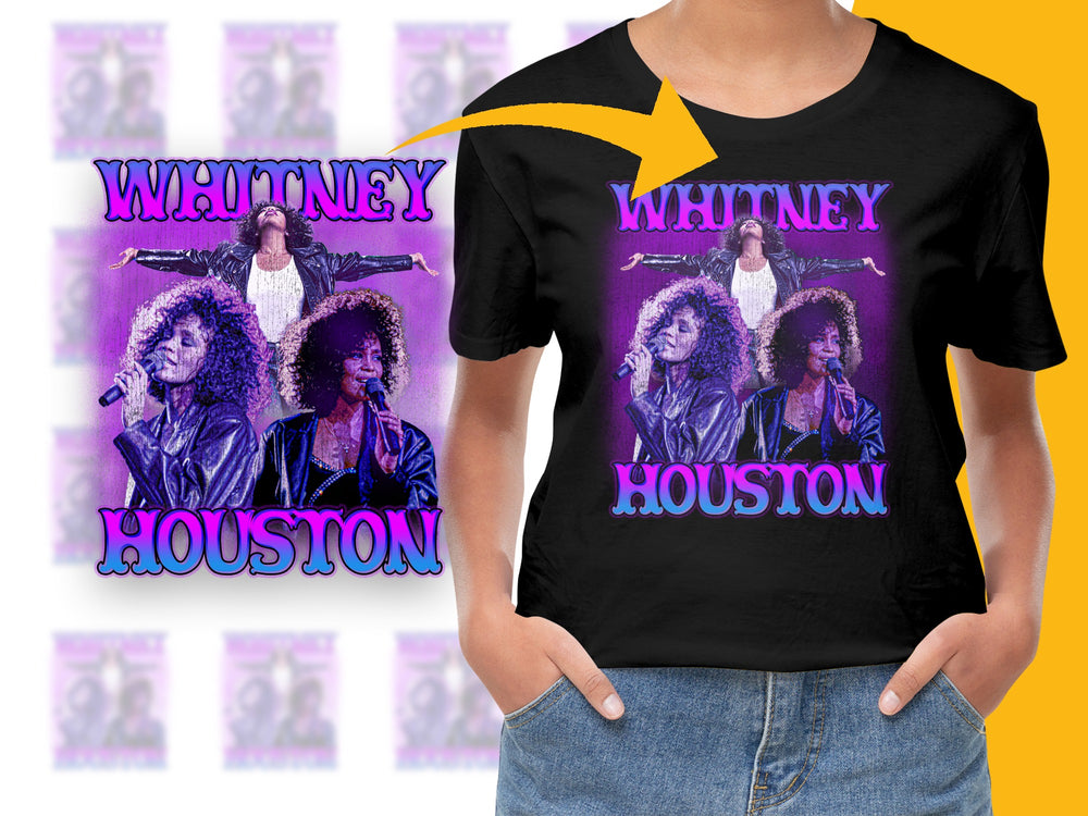 Vintage Whitney Houston T-Shirt, Retro 90s Pop Star Graphic Tee, Music Icon Fashion, Unisex Clothing