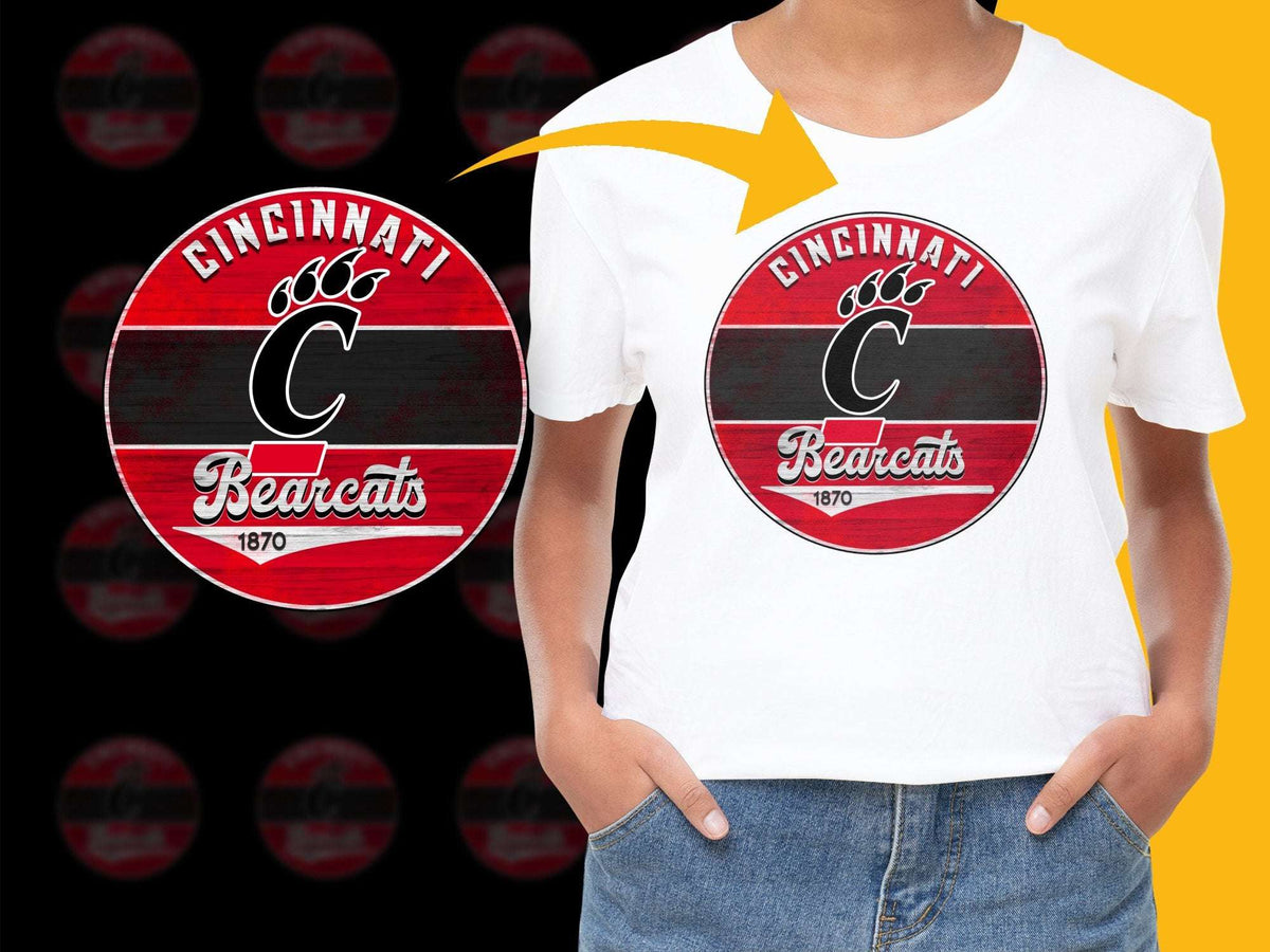 Cincinnati Bearcats T-Shirt, Vintage Logo Design, College Team Tee, Red and Black, Sports Fan Apparel, 1870 Retro Style