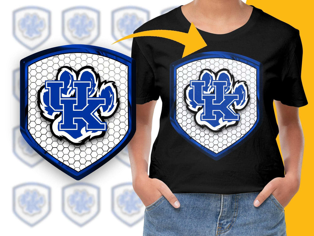 University of Kentucky Logo T-Shirt, Blue and White UK Graphic Tee, Collegiate Apparel, Fan Gear