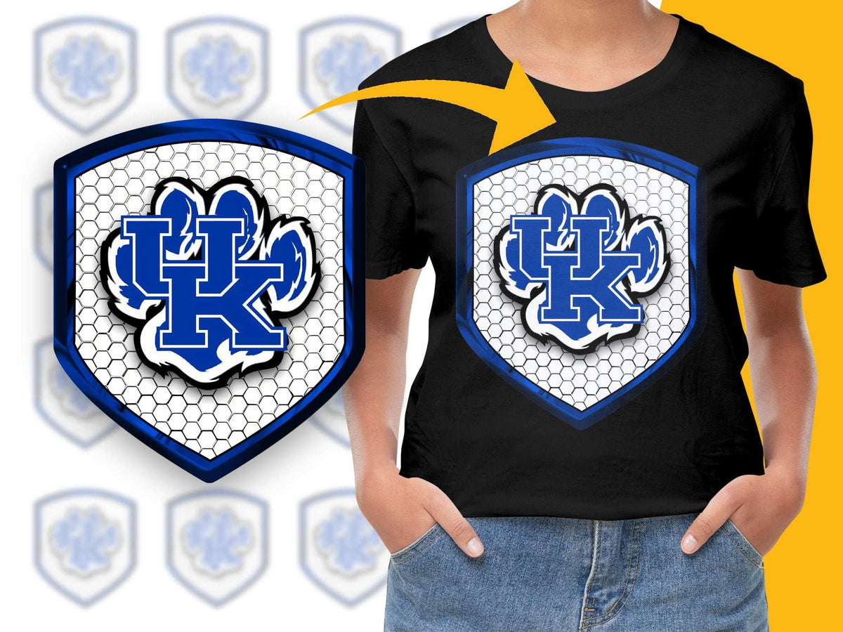 University of Kentucky Logo T-Shirt, Blue and White UK Graphic Tee, Collegiate Apparel, Fan Gear