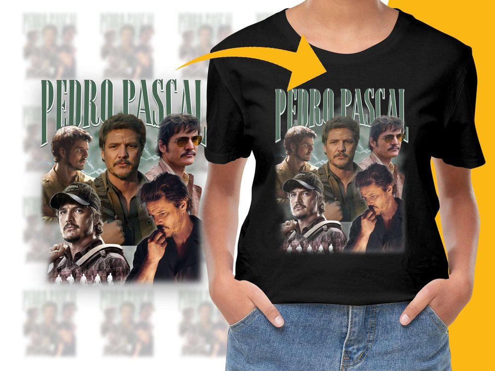Pedro Pascal Fan T-Shirt, Multiple Poses Graphic Tee, Unisex Adult Clothing, Gift Idea