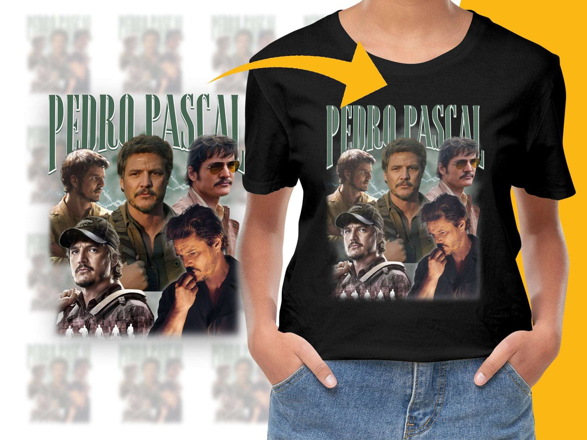 Pedro Pascal Fan T-Shirt, Multiple Poses Graphic Tee, Unisex Adult Clothing, Gift Idea