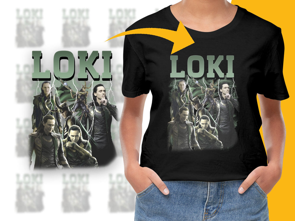 Loki T-Shirt, Multiple Poses Graphic Tee, Marvel Superhero Shirt, Casual Unisex Apparel