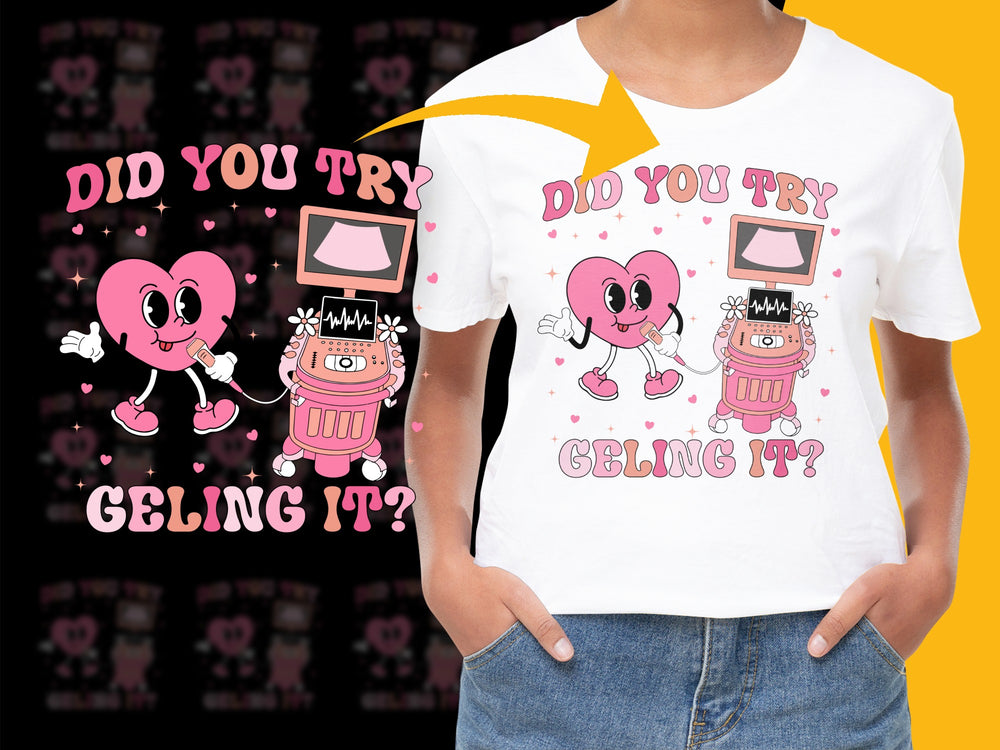 Cute Heart and Robot Graphic T-Shirt, Pink Funny Cartoon Tee, Casual Trendy Shirt for Kids and Adults