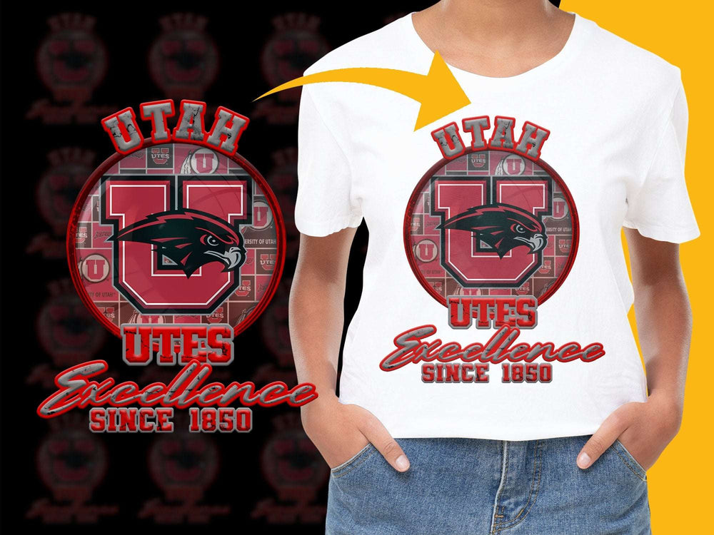 Utah Hawks Graphic T-Shirt, Vintage University Emblem Tee, Excellence Since 1850, Unisex Casual Wear
