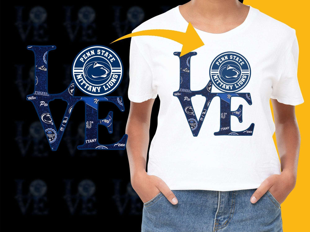 Penn State Love T-Shirt, Nittany Lions Graphic Tee, College Sports Fan Apparel, Unisex White Shirt
