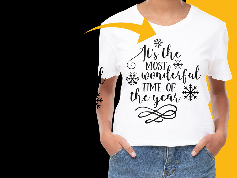 Women's White Christmas T-Shirt, Snowflake Holiday Graphic Tee, Festive Winter Apparel