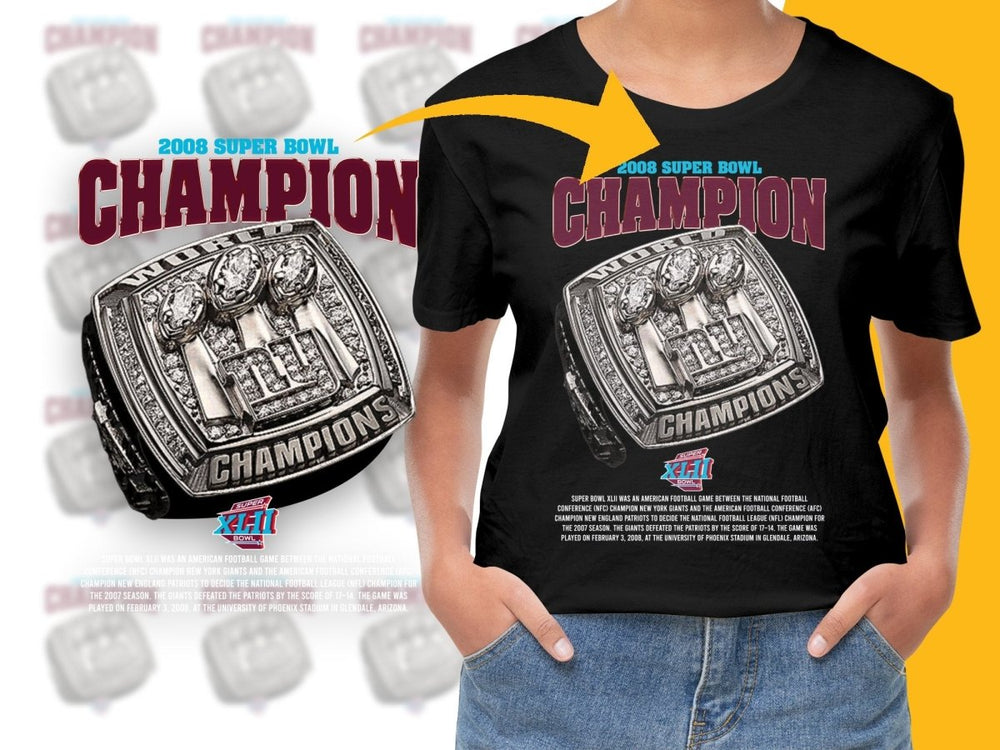 2008 Super Bowl Champion World Champions PNG File - Teepew