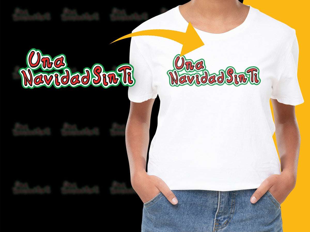 Festive Holiday T-Shirt 'Una Navidad Sin Ti' Spanish Text Christmas Gift Idea White Tee