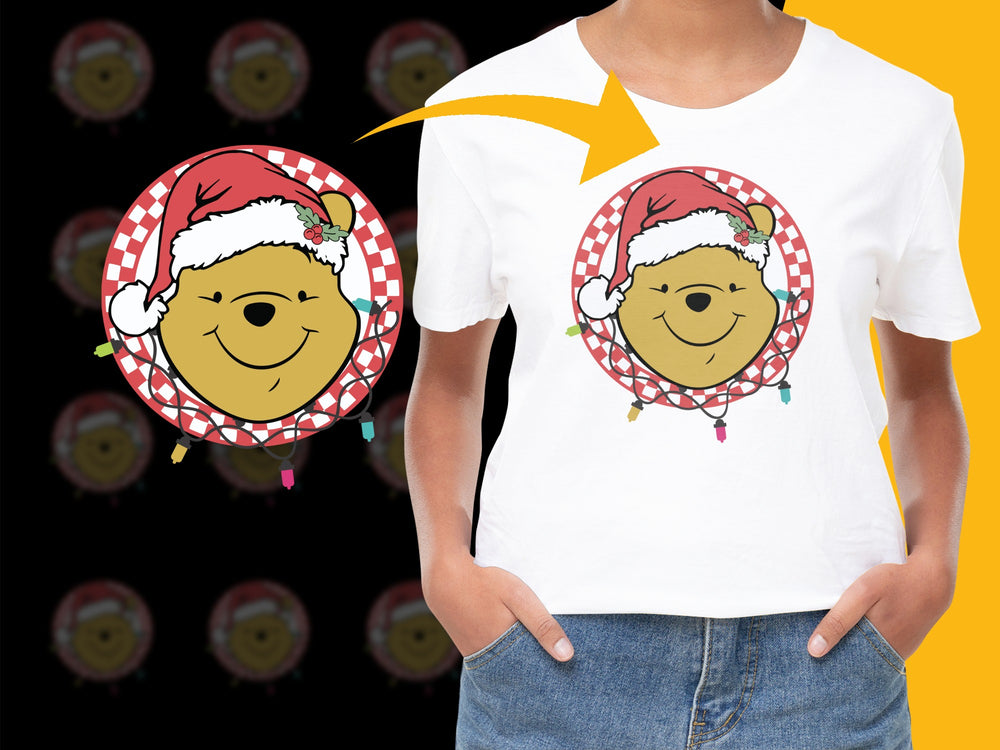 Kids Christmas T-Shirt, Cute Smiley Face Holiday Tee, Festive Santa Hat Design, Unisex Children's Apparel