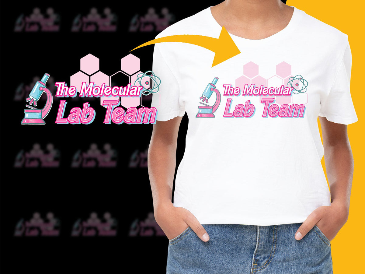 Custom Molecular Lab Team T-Shirt, Science Group Matching Tees, Personalized Lab Shirt, Unique Science Gift, Crew Neck Unisex Top