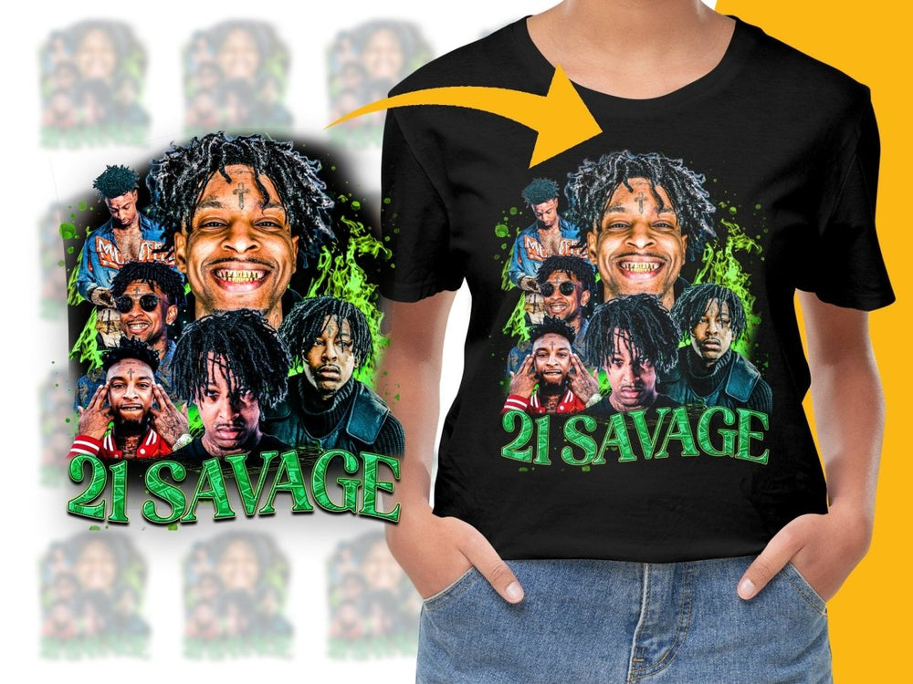 21 Savage Bootleg Collage Graphic PNG File - Teepew