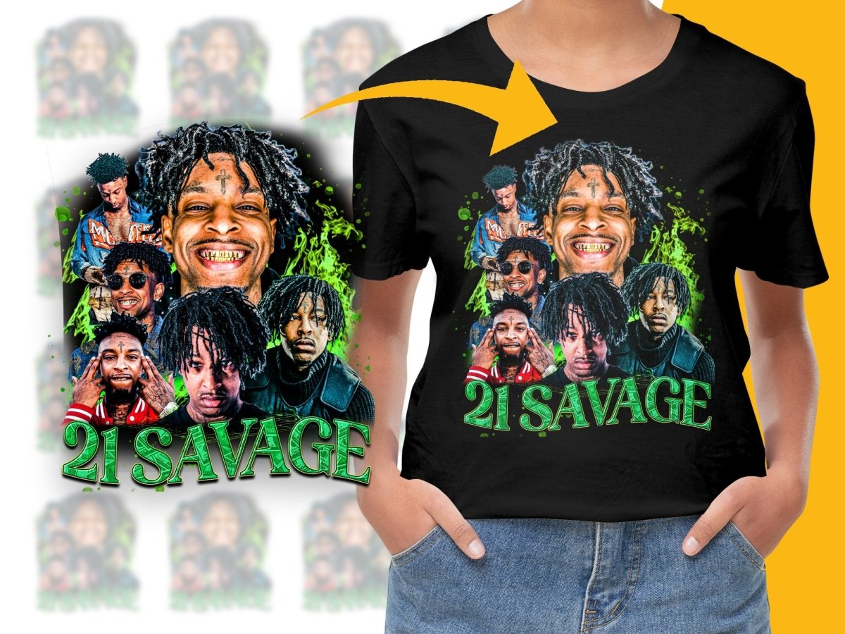 21 Savage Bootleg Collage Graphic PNG File - Teepew