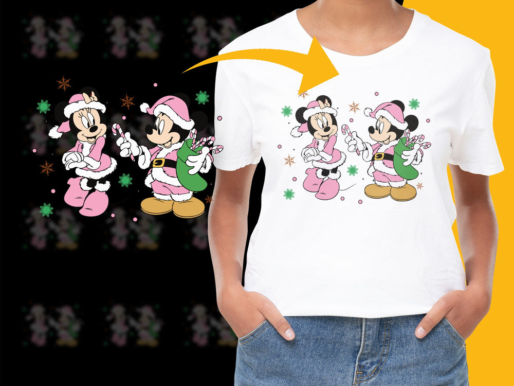 Disney Mickey Minnie Mouse T-Shirt, Cute Cartoon Graphic Tee, Casual Fashion, Kids and Adult Sizes Available, Gift Idea