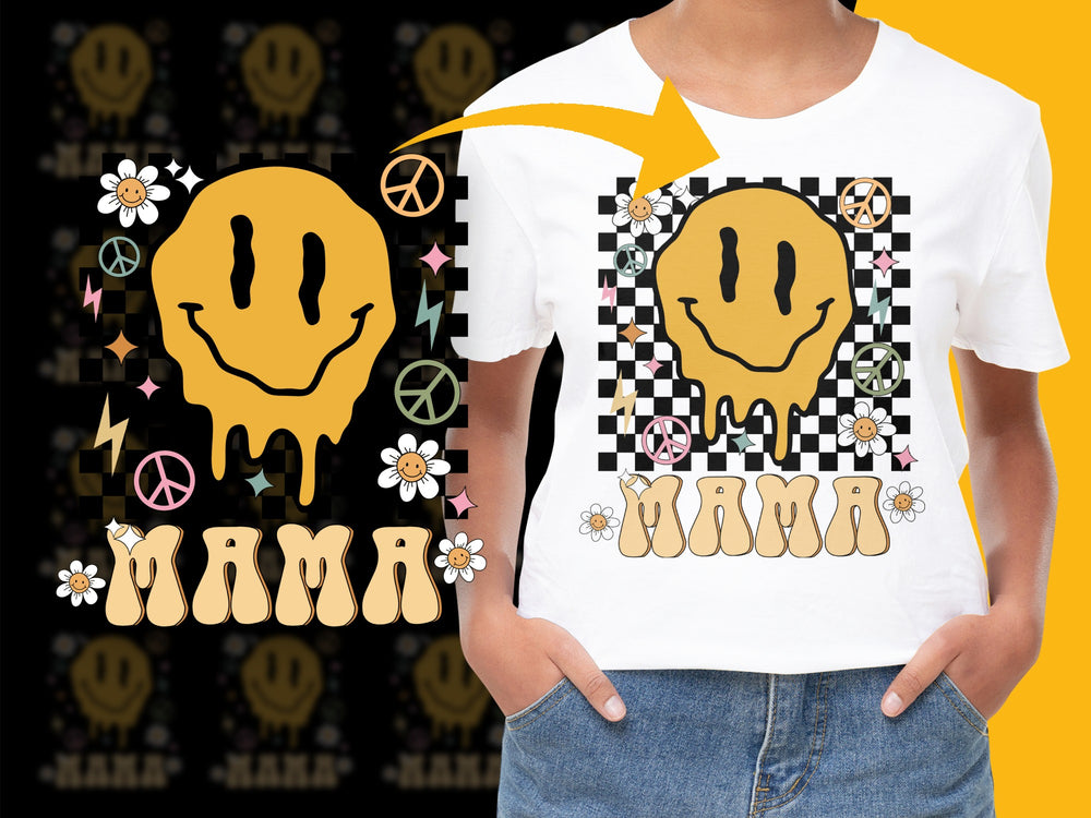Trendy Skull Mama Graphic T-Shirt, Bold Statement Tee, Floral Design, Casual Fashion Top, Stylish Mother's Day Gift