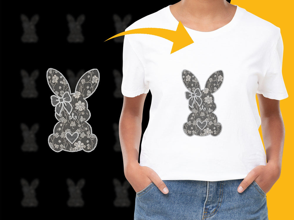 Women's Floral Bunny T-Shirt, Cute Rabbit Graphic Tee, Trendy Summer Casual Top, Animal Print Shirt