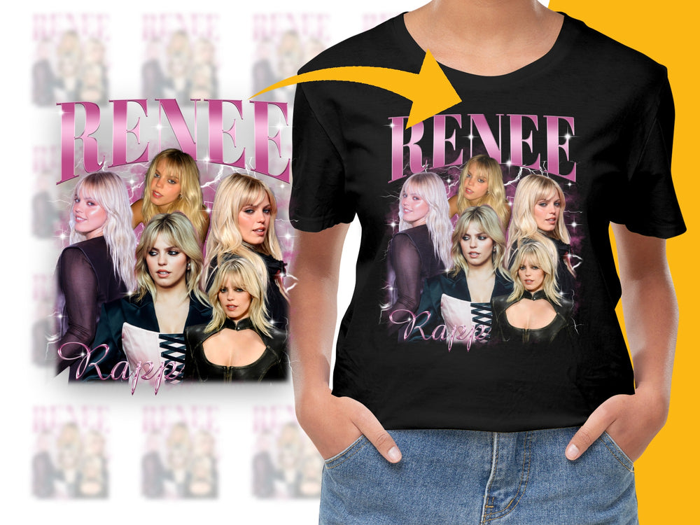 Renee Zellweger Inspired Graphic T-Shirt, Women's Pop Culture Tee, Celebrity Collage, Fashion Top, Unique Gift Idea
