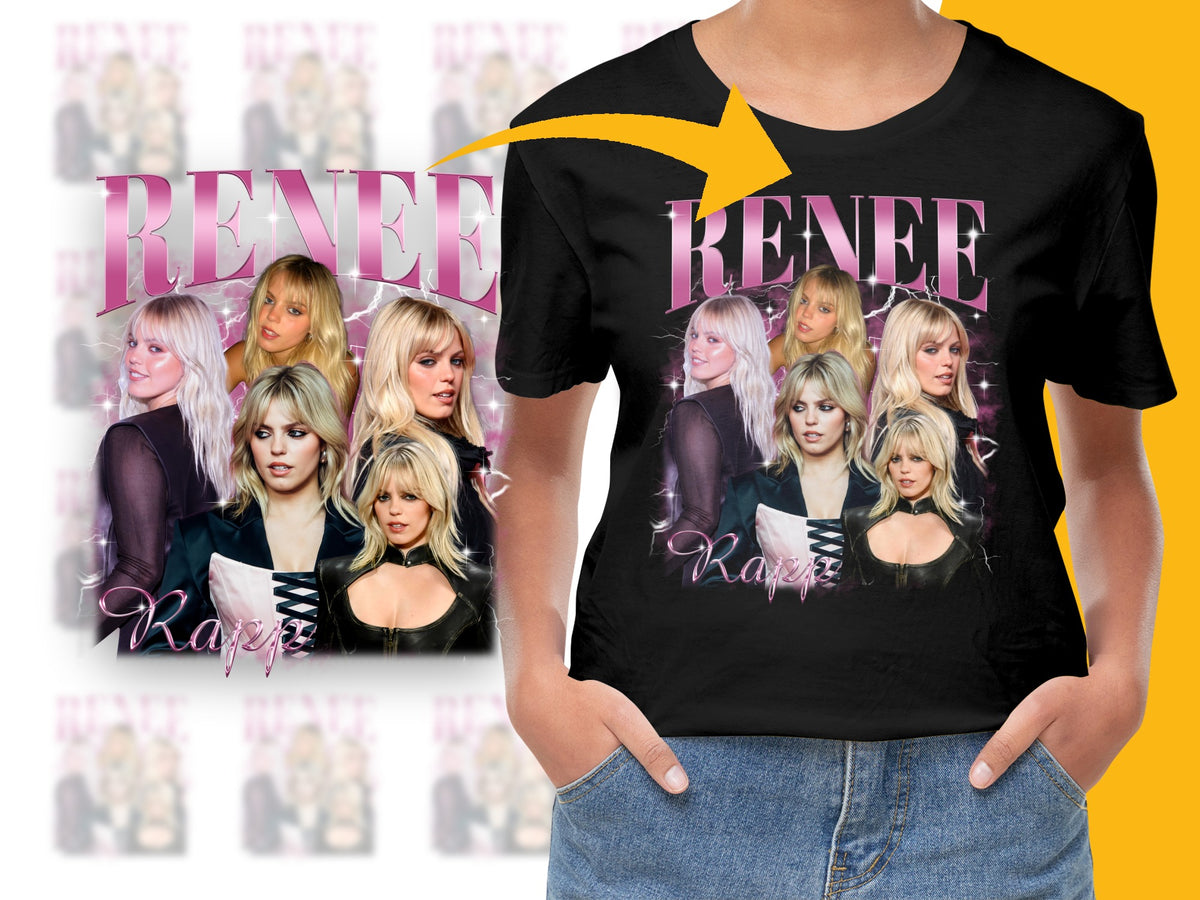 Renee Zellweger Inspired Graphic T-Shirt, Women's Pop Culture Tee, Celebrity Collage, Fashion Top, Unique Gift Idea