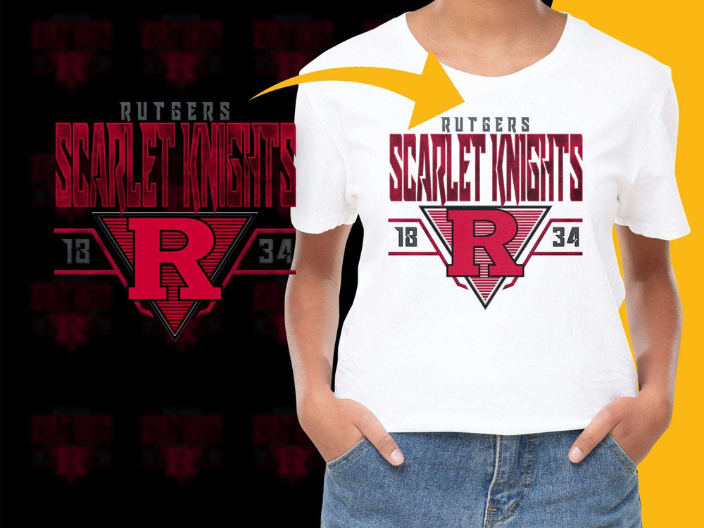 Rutgers Scarlet Knights Logo T-Shirt, College Sports Fan Gear, Graphic Tee, Unisex Cotton Shirt