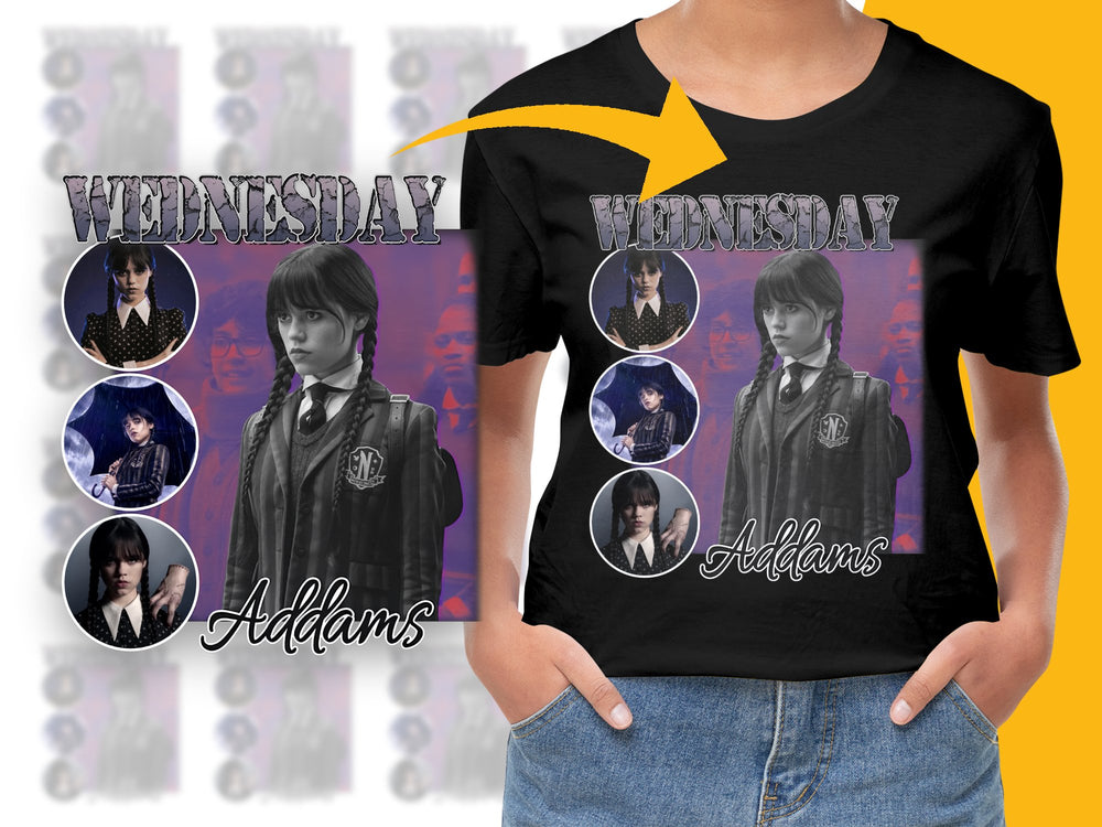 Wednesday Addams Inspired T-Shirt, Gothic Graphic Tee, Pop Culture Apparel, Fan Merchandise
