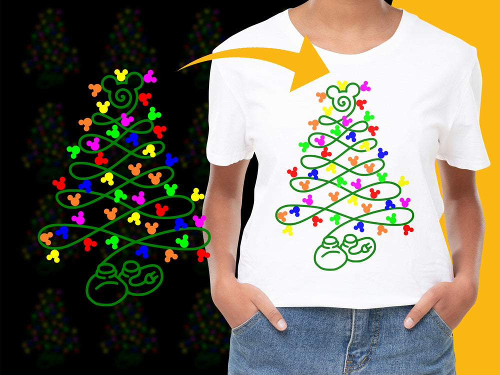 Colorful Heart Christmas Tree Design T-Shirt, Holiday Graphic Tee, Festive Apparel for All Ages, Unique Gift Idea