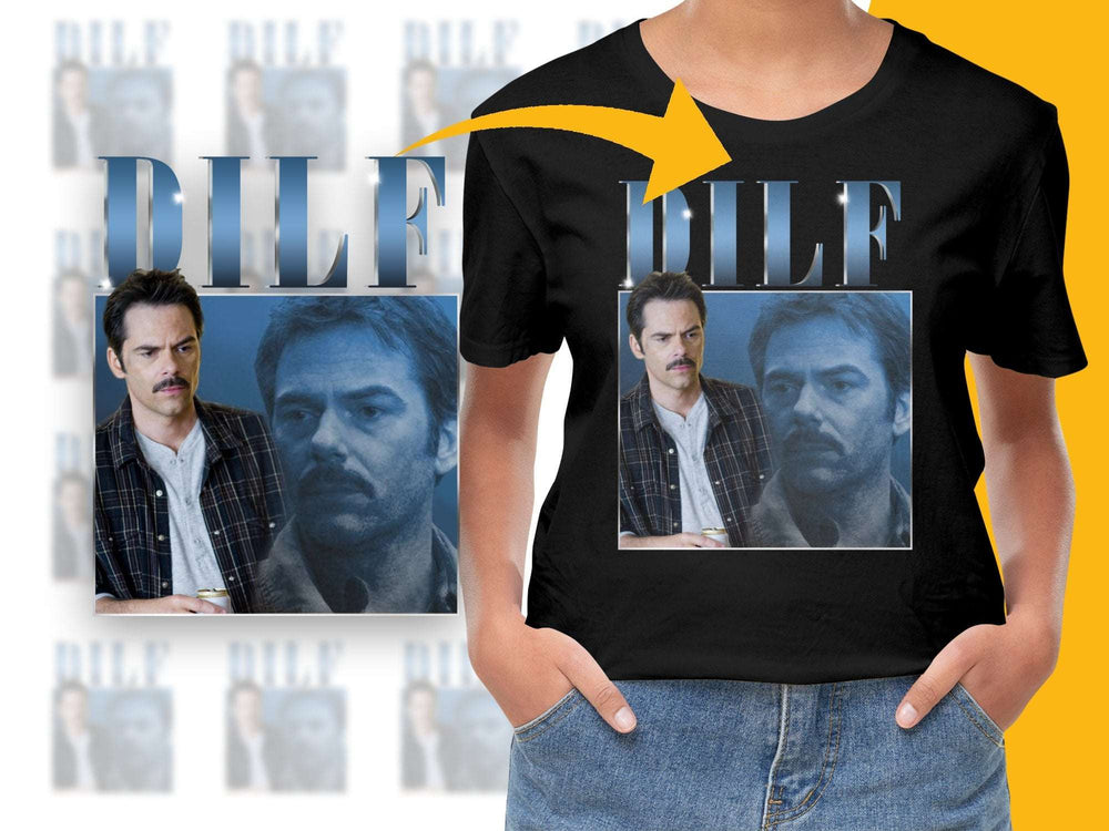 DILF Black T-Shirt, Funny Graphic Tee, Men's Fashion, Gift for Him, Pop Culture Inspired, Casual Wear