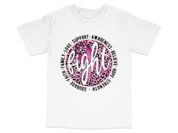 Load image into Gallery viewer, Fight Cancer Awareness T-Shirt, Pink Leopard Print, Support Love Believe Hope, Unisex Graphic Tee
