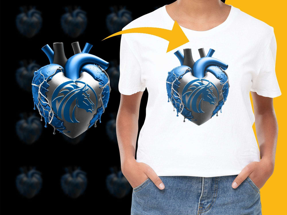 Anatomical Heart Graphic T-Shirt, Cool Blue Heart Design, Unisex Science Tee, Unique Biology Shirt