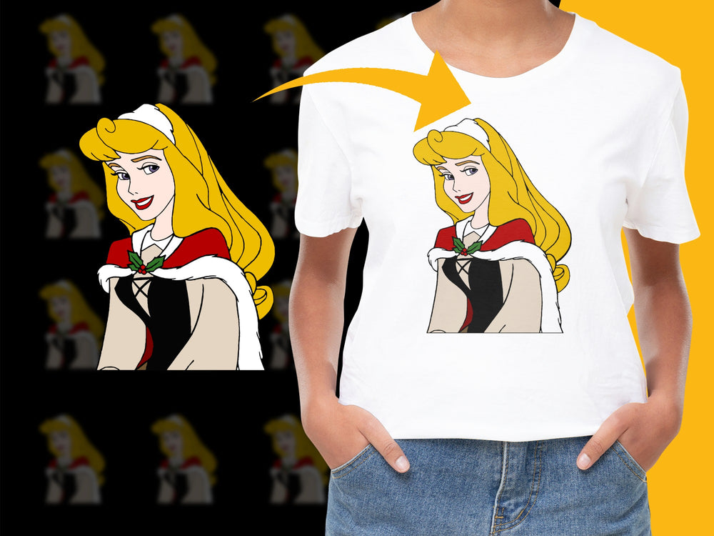 Vintage Cartoon Princess Graphic Tee, Classic Fairytale Character T-Shirt, Retro Style Kids and Adult Sizes Available