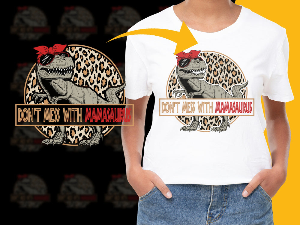 Mamagaurus Dinosaur T-Shirt, Funny Mom Tee, Leopard Print, Trendy Graphic Shirt for Women, Unique Mother's Gift Idea