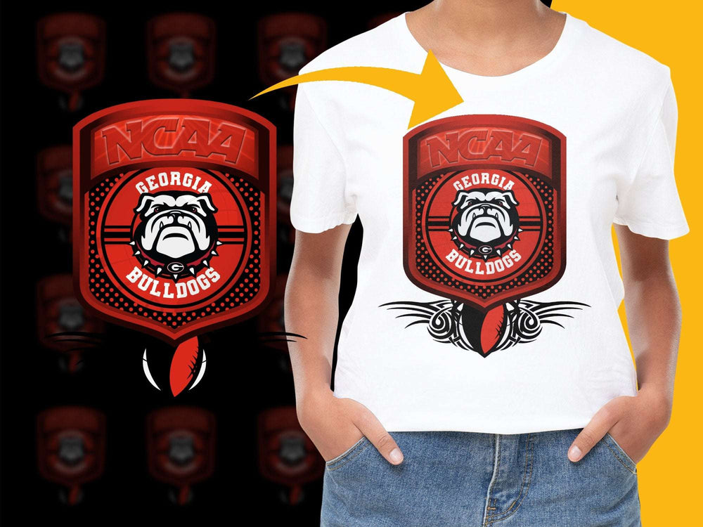 NCAA Georgia Bulldogs Logo T-Shirt, College Sports Fan Apparel, Unisex White Tee