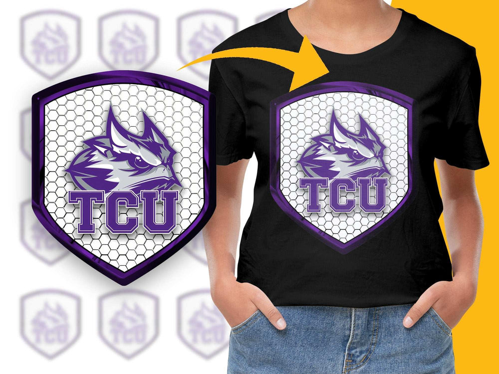 TCU Purple Wolf Logo Graphic T-Shirt, Unisex Sports Team Tee, Trendy College Apparel, Custom Fan Gear