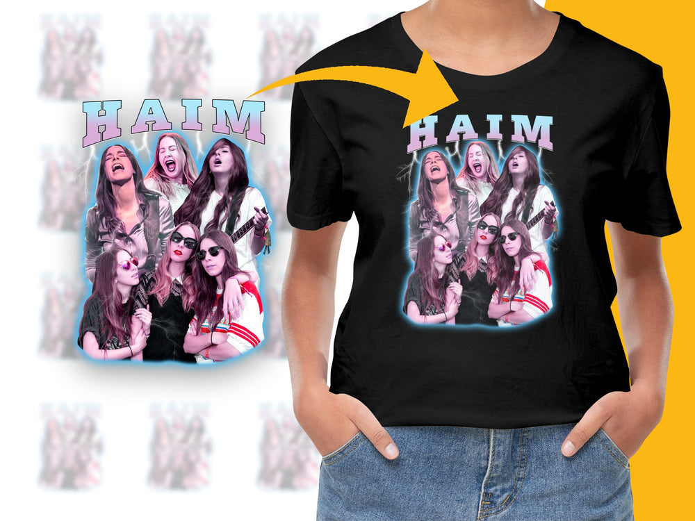 HAIM Band Graphic T-Shirt, Vintage Style Pop Music Tee, Women's Fashion Shirt, Retro Concert Merchandise, Cool Gift Idea